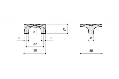 Ручка-скоба 32мм, отделка бронза античная "Флоренция"