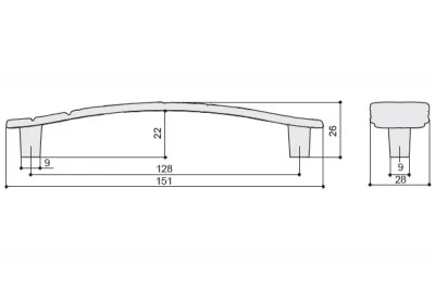 Ручка-скоба 128мм, отделка белый глянцевый