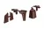 Комплект угловых элементов для овального бортика M3000/M3010, цвет 04 коричневый Комплект угловых элементов для овального бортика M3000/M3010, цвет 04 коричневый