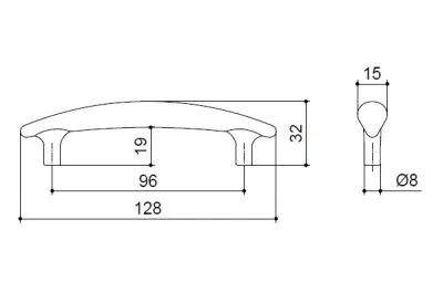 Ручка-скоба 96мм, отделка золото глянец