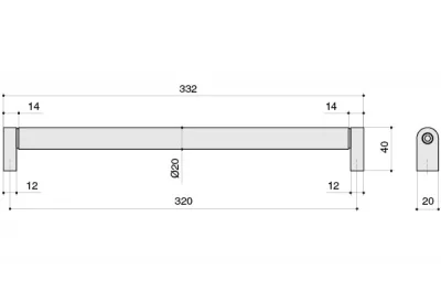 Ручка-скоба 320мм, отделка сталь нержавеющая