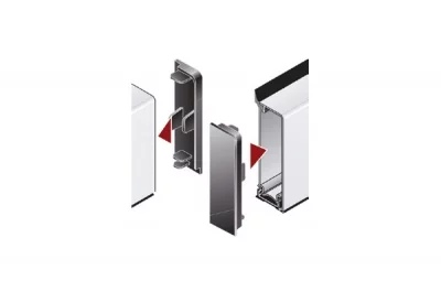 Комплект торцевых заглушек для прямоугольного бортика R3610, цвет 07 серый