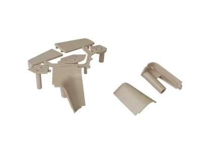 Комплект соединителей овального пристеночного бортика(ALF%/40), пластик, бежевый (4ч: 2*90гр,2 загл,1*135гр.)