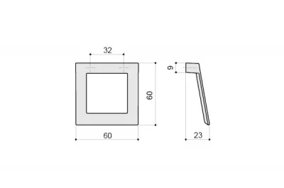 Ручка-скоба 32мм, отделка никель матовый