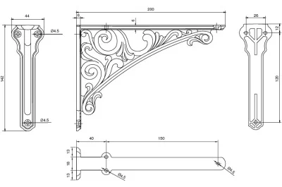 Менсолодержатель, отделка золото винтаж