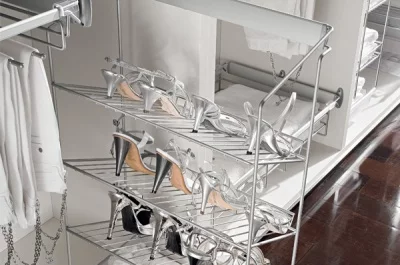 Выдвижная полка для обуви, трёхуровневая