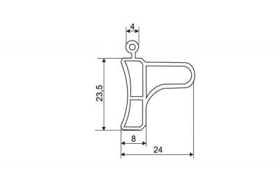 Профиль-ручка, цвет Хром Глянец, L=2.46м