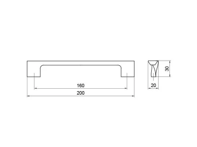 Ручка-скоба 160мм, шлифованный никель