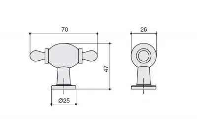 Ручка-кнопка, отделка бронза матовая + керамика