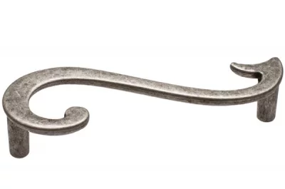 Ручка-скоба 96мм (правая), отделка серебро старое