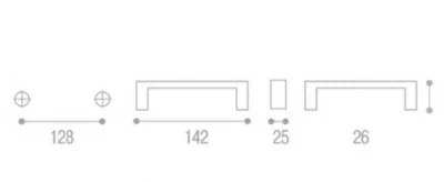 Giusti: Ручка металлическая классическая - WMN.695.128.00M5