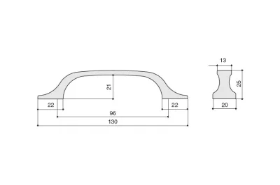 Ручка-скоба 96мм, отделка античное железо