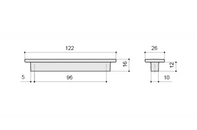 Ручка-скоба 96мм, отделка сталь шлифованная