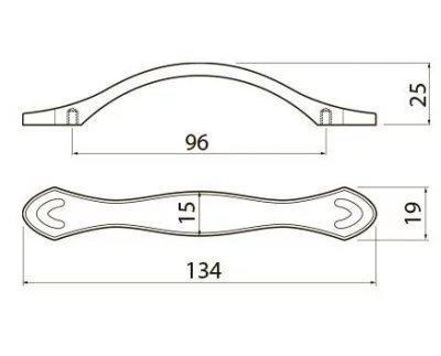 Ручка мебельная ROYAL4 C=96мм, янтарный/золото GTV UZ-ROYAL4-96-03