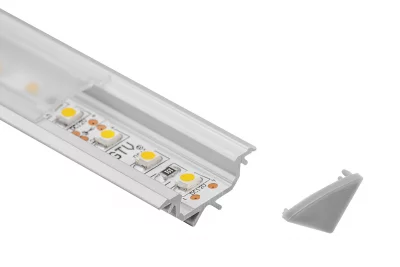 GTV: Комплект профиля GLAX угловой 2 метра (профиль PA-GLAXKT-AL, экран молочного цвета PA-OSMLGLAX-00, 2: PA-ZGLAXKTOMZ-00