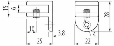 GTV: Полкодержатель для стеклянных полок хром PP-HS0006-01