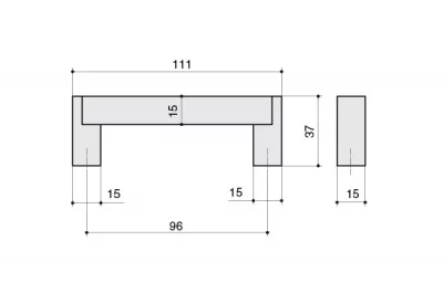Ручка-скоба 96мм, отделка сталь нержавеющая