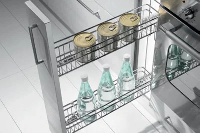 Сетка в базу 200 выдвижная с доводчиком, отделка хром