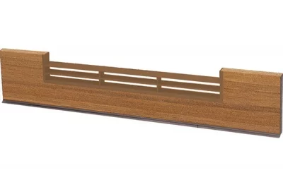 1863 Решётка вентиляционная для цоколя ПВХ H.100, L=600, орех светлый