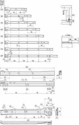 GTV: Направляющая роликовая L250мм белая GTV PR-0B-250-10