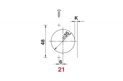 Петля 110 вкладная с доводчиком, 48мм, Clip-on (cam), отделка никель