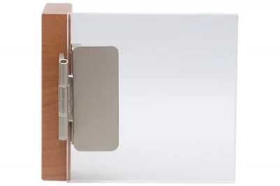 Петля полунакладная для стекла, угол открывания 230°, отделка никель