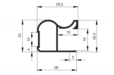 Профиль-ручка SP16.01 для 16мм, L=5400мм, отделка бронза