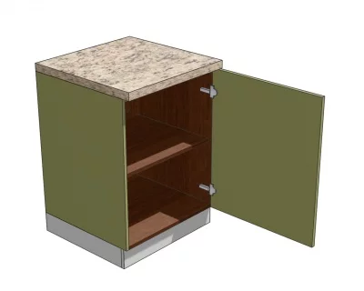 Установка декоративной панели на корпус напольный