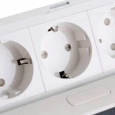 GTV: Удлинитель настольный SOFT 3 розетки AE-PBSC3GS-10 (Schucko), белый, с проводом 1,5 метра: AE-PBSC3GS-10