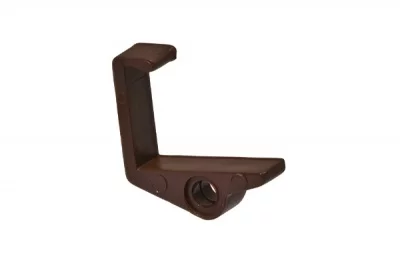 Полкодержатель-защелка фронтальный, для 18мм ДСП, коричневый пластик (за 100 штук)