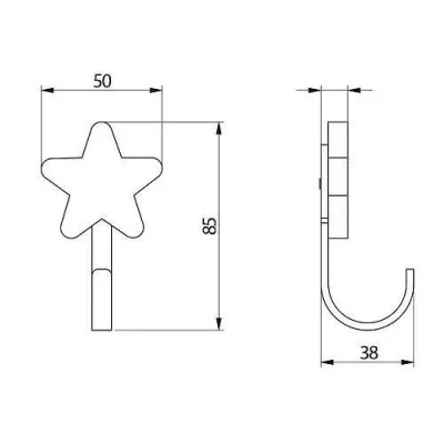 GTV: Крючок мебельный WM-STAR звезда, желтый: WM-STAR-ZT