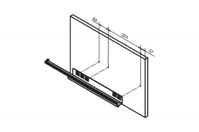 Направляющая Quadro V6 L=500мм полного выдвижения с доводчиком, правая