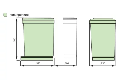 Ведро для мусора (16л) выдвижное, пластик серый