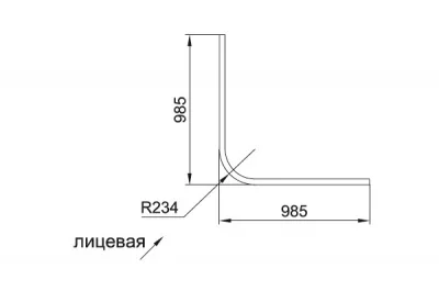 8040 Закругление для цоколя ПВХ Н.120, шпон абачи