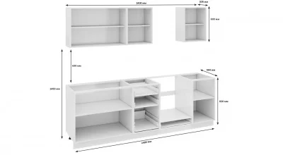 Кухонный гарнитур длиной - 240 см (со шкафом НБ)
