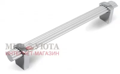 Ручка-скоба 128мм хром/алюминий: RU2004/128