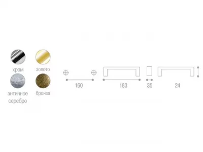 Giusti: Ручка металлическая классическая - WMN.637.160.00E8