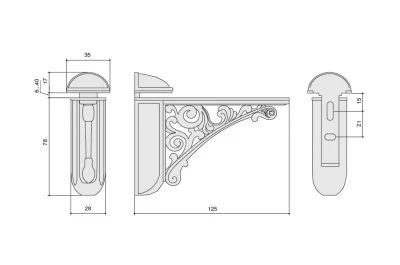 Менсолодержатель, отделка золото винтаж