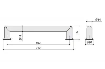 Ручка-скоба 192мм, отделка никель матовый