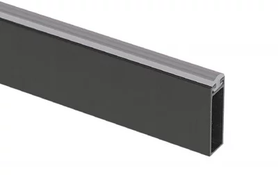 Linear Штанга для одежды 10х30 c демпфером, L=2000мм, отделка серый металл