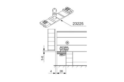 Concepta 30 Соединитель нижний 110мм для 2-х дверей