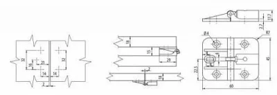 GTV: Петля бабочка для складывающихся дверей ZP-SKR-00-80