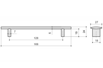 Ручка-скоба 128мм, отделка хром глянец