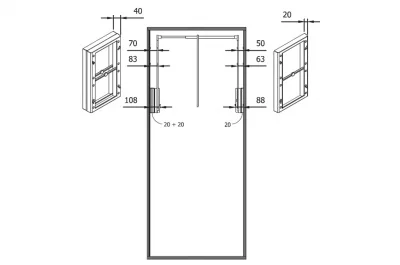 Расширитель 20 мм для лифта SE08, отделка серая
