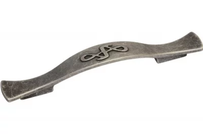 Ручка-скоба 128-096мм, отделка серебро античное