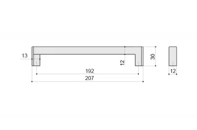 Ручка-скоба 192мм, отделка хром матовый лакированный