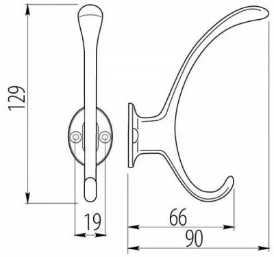 GTV: Мебельный крючок D-892, сатин WZ-D-892-02