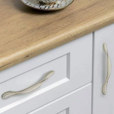 GTV: Ручка ROYAL5 L-128, белый/золото: UZ-ROYAL5-128-10-03