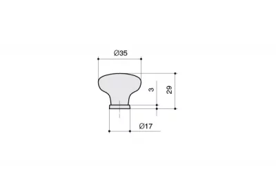 Ручка-кнопка, отделка серебро старое + керамика