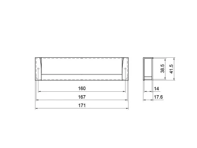 Врезная ручка 160мм, нержавеющая сталь/шлифованный никель